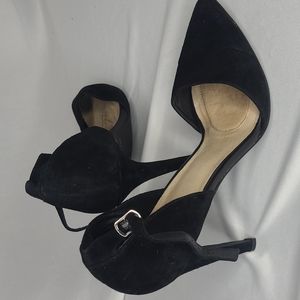 Ava & Aiden Black Suede Heels Size 8.5M